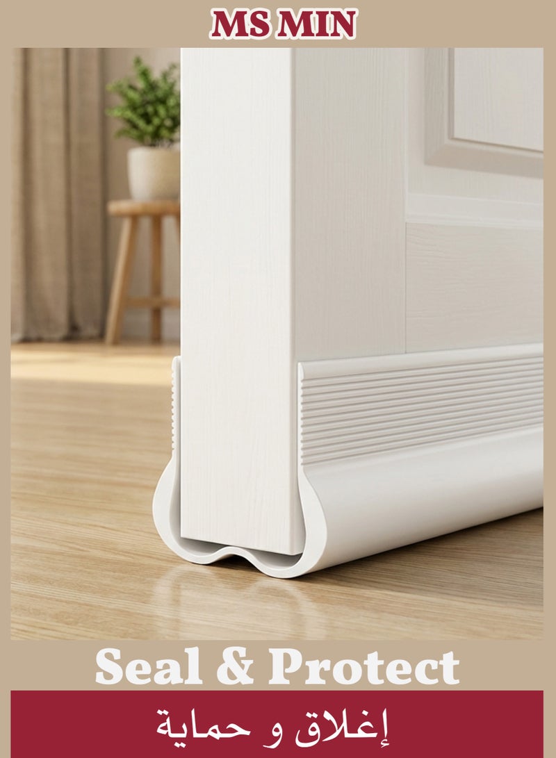 MS MIN 93 cm Snap-On Door Draft Stopper, Under Door Seal with Double-Cavity Design, Noise & Dust Blocker, Fits 3.5–4.6 cm Doors, Easy Installation (Grey) - Image 1